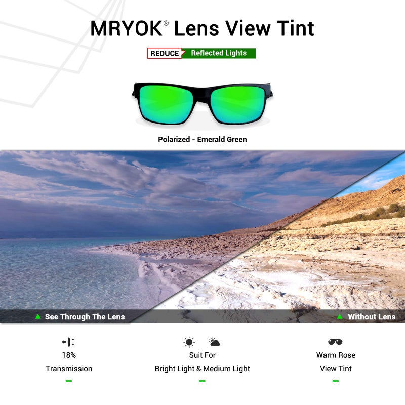 Mryok Polarized Replacement Lenses for Oakley Holbrook OO9102 - Emerald Green - Image 4